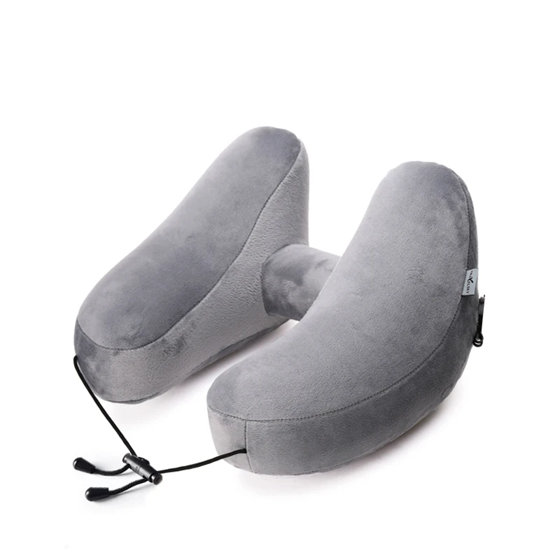 2018 Newest Design H-Shape Folding Travel inflatable Pillow Detachable Soft Cloth Cover Airplane Neck Pillow Car Headrest 