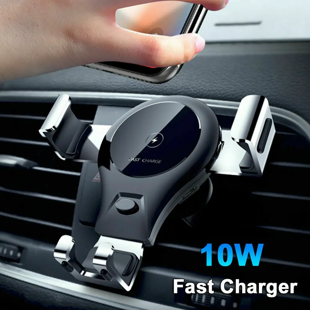 

Car Mount 10W Qi Wireless Charger Quick Charge Fast Charging Pad Holder Stand