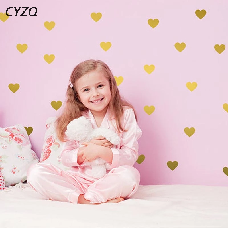 

45pcs/lot Little Hearts Wall Stickers Wall Decals DIY Removable Home Decoration Art Wall Decals Baby Girl Bedroom Decor