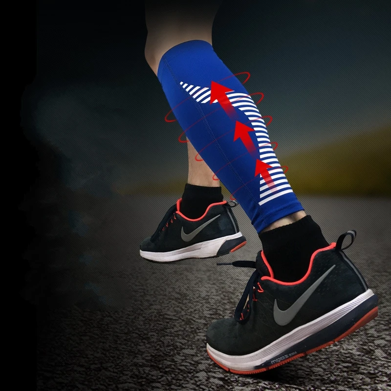 1 Pair Cycling Running Leg Compression Sleeves Calf Non-slip Breathable Yoga Tennis Football Shin Guards Sports Safety