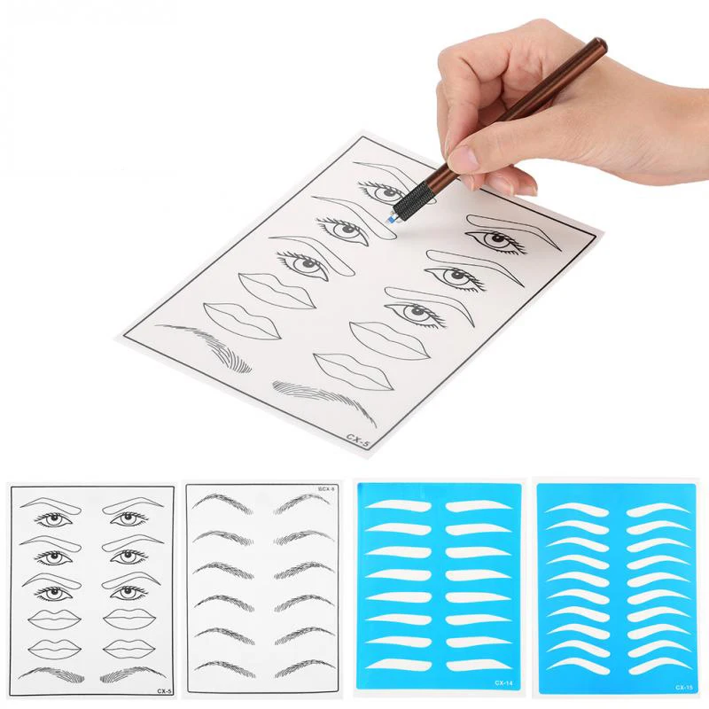

Semi-Permanent Eyebrow Makeup Tool Set Kit Manual Microblading Pen Blade Needle Pin Eyebrow Practice Temporary Tattoo