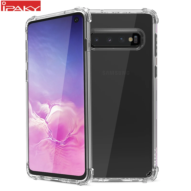 Чехол для Samsung Galaxy S10 IPAKY S9 Plus задний бампер из ТПУ гибридный Прозрачный