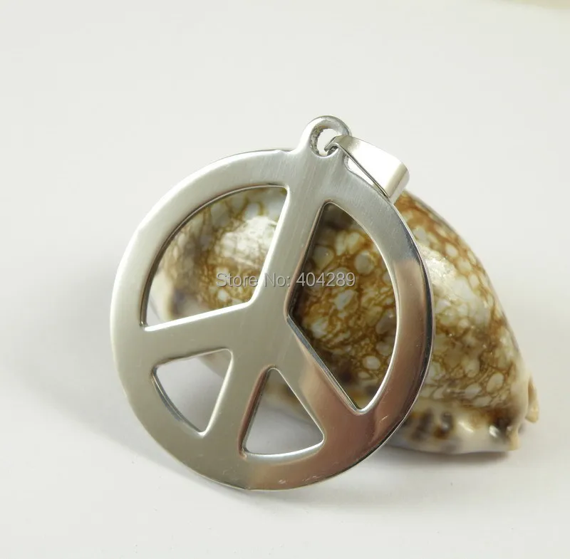 

12pcs/lot Stainless Steel Peace Sign Pendant Necklace,Wholesale + Free Shipping