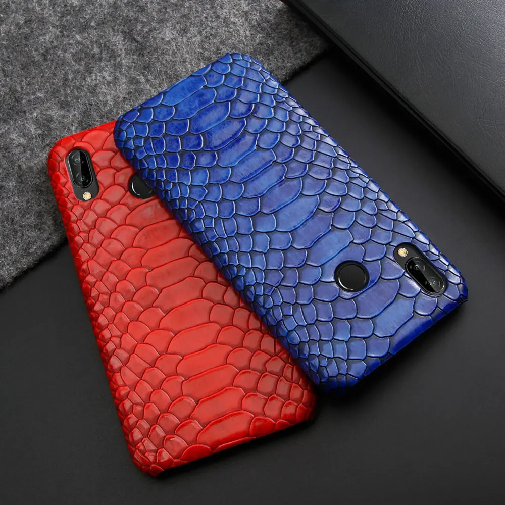 

High Quality Snake leather Case Cover For Huawei P20Lite Nova3E PC Case Perfect For Huawei P30Lite Nova4E Phone Cover Case