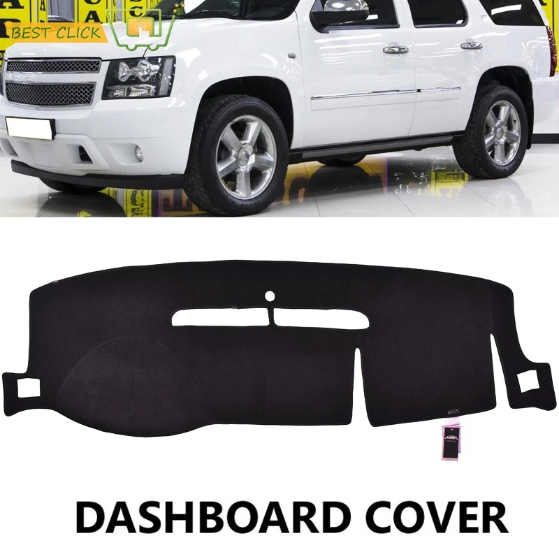 FEXON Dashboard Mat Pad Replacement for GMC Yukon/Chevy Tahoe 2007-2014 Dashboard Cover with Velcro Black Chevrolet Silverado 1500 LTZ/Avalanche/Suburban 2007-2013 Interior Dash Cover 