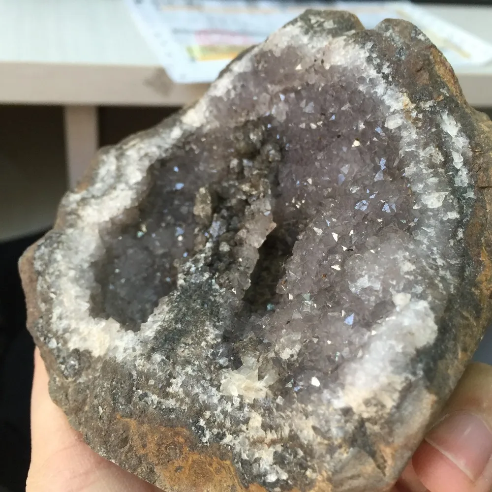 591 г натуральные целебные минералы рейки агат, аметист Geode образцы камней натуральные мануалидады украшения для украшения дома