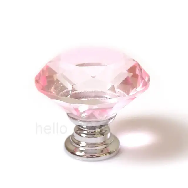 Online Shop 10pcs Pink 30mm Crystal Cabinet Knobs Drawer Knob