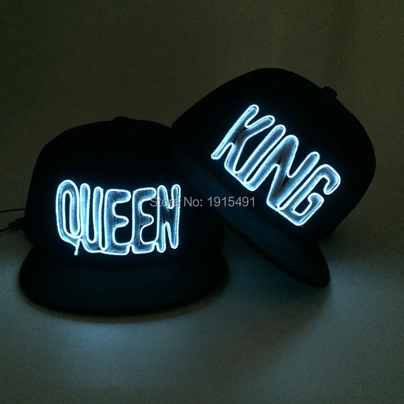 Неоновые светодиодные лампы 10 цветов светящиеся 3D с надписью Queen для пары шапка