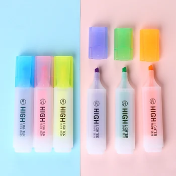 

6 Pcs/lot MIRUI stationery colorful highlighter student 6 colors pens remark key line pen drawing writing School Office Supplies