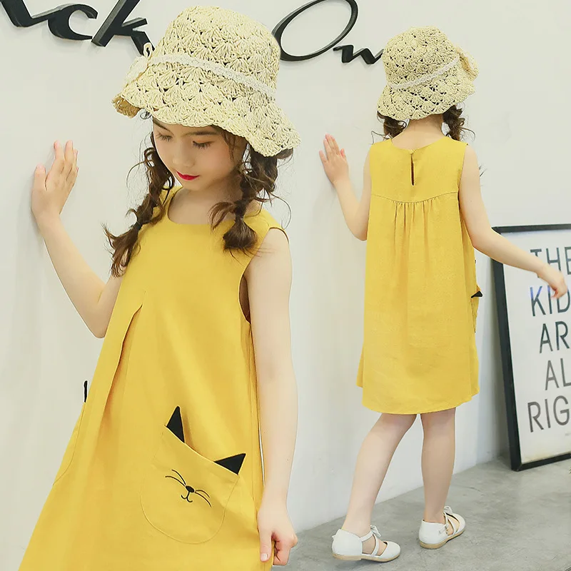 

Summer Kids Dresses For Girs Clothing 2019 New Brand Princess Girl Dress Casual Sleeveless Children Dress Kids Costume Clothes