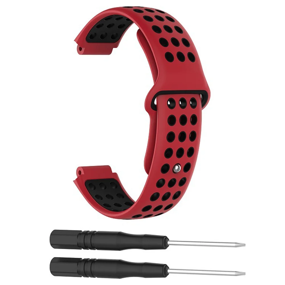 Сменный ремешок для наручных часов Garmin Forerunner 220 230 235 630 620 735 подход S20 S5 S6 часы спортивного стиля с Фитнес ремешок для наручных часов - Цвет: Red Black