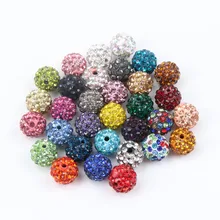 33 цвета 10 шт АААА 6 ряд 10 мм Хрустальная глина Проложили Хрустальные Бусины Глина микро проложить Стразы шарики DIY для изготовления ювелирных изделий