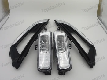 

1Set Car Styling Driving Fog Light Lamps W/Cover Bezels Chromed Skin Line For FORD FOCUS 2015 2016