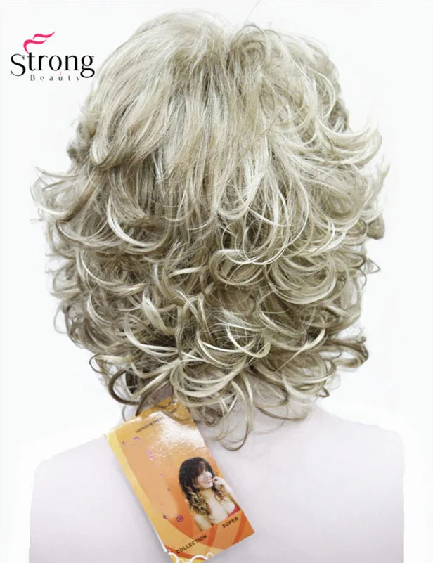 StrongBeauty короткие взъерошенные кудри коричневый, рыжий, блонд полный синтетические парики выбор цвета - Цвет: H16-613