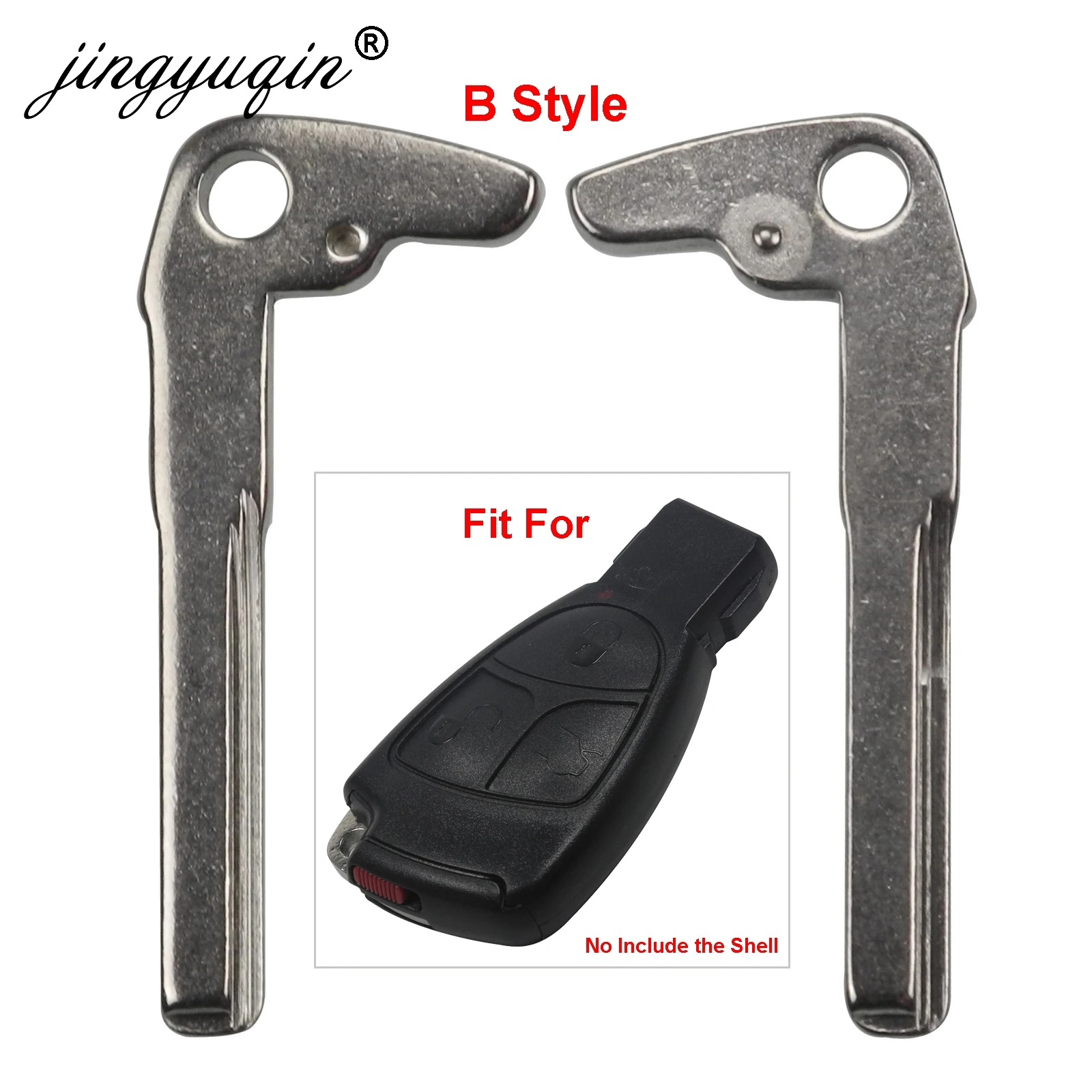 Jingyuqin умный черный/Хромированный Автомобильный ключ пустая вставка для Mercedez Benz A E S G CLK SLK ML класс W220 Fob неразрезанный ключ черный