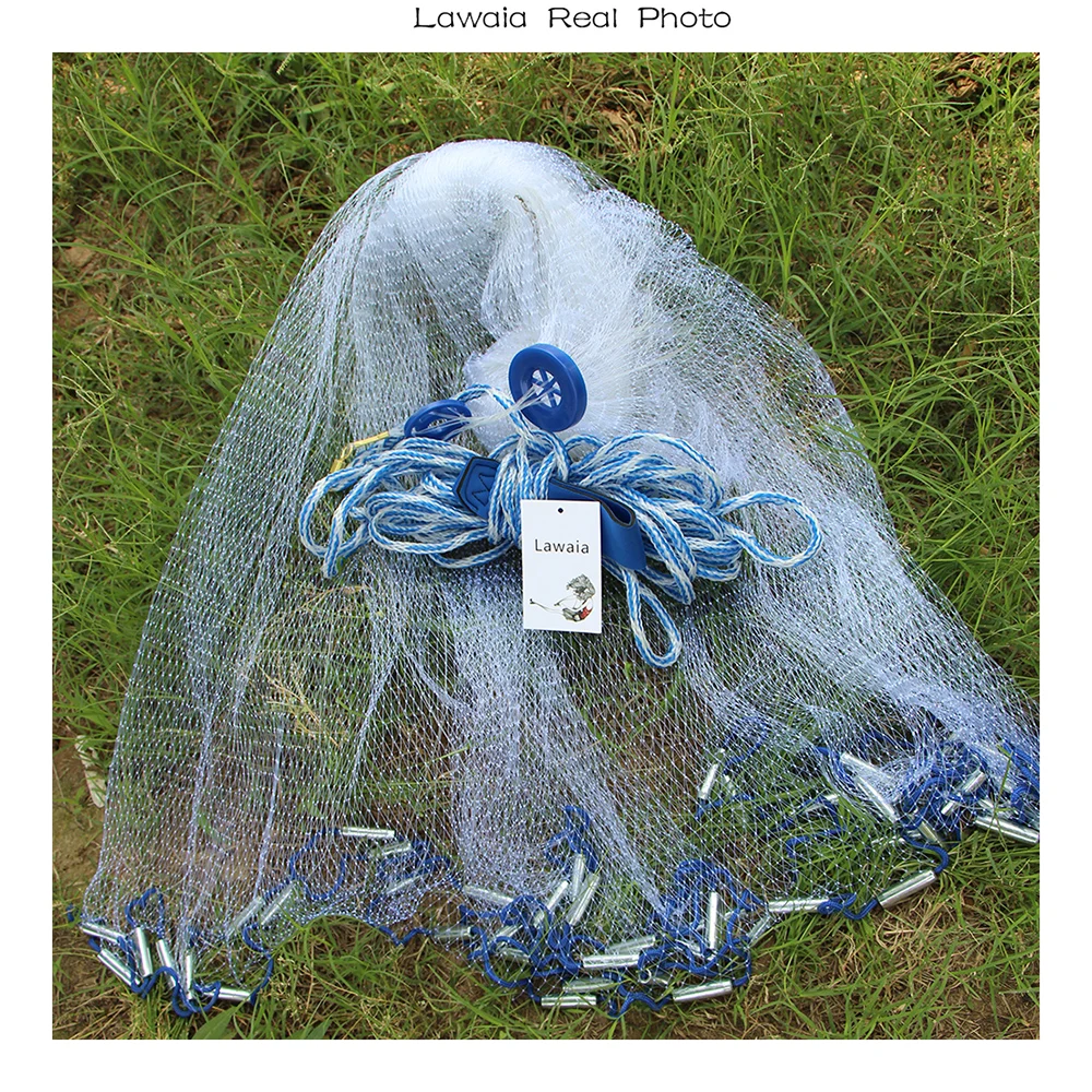 Lawaia 2.4 7.2m Fishing Net Hand cast fishing net Have Sinkers Small