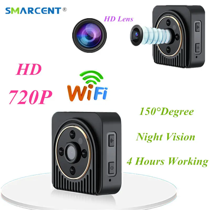 Wifi IP P2P Mini Camera Wireless 720P Infrared Micro camcorders IR Night Vision Action Portable Recorder Magnetic Motion | Электроника