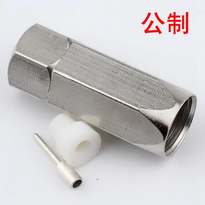 

F plug cable connector metric 75-9 thread plug spiral self tight F plug digital TV enlarge F plug