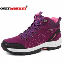 ONLYMONKEY/женские ботинки для пеших прогулок; сезон осень-зима; дизайн; обувь для трекинга с мехом и хлопковой подкладкой для девочек; уличная прогулочная обувь для женщин
