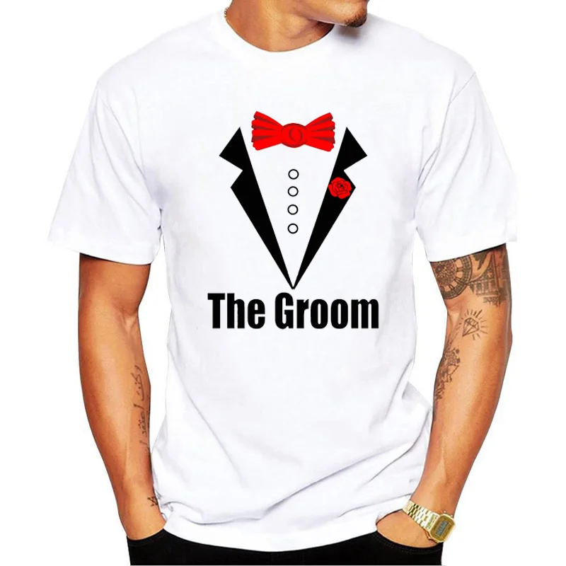 

2019 Fashion T Shirt Men Funny Groom Design Bachelor Party Engage O-Neck Design Printed Pattern Short Sleeve T-shirts Tee Shirts