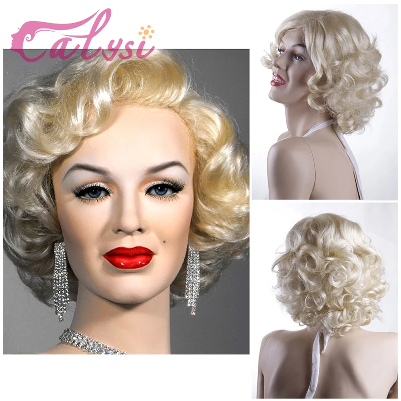 Fashion Super Star Hair Style Curl Cury Short Wigs Hair Marilyn
