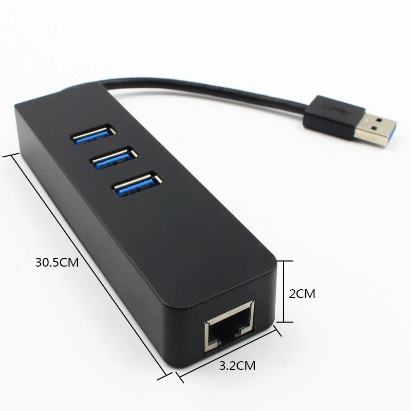 3 порта USB 3,0 Ethernet Lan RJ45 сетевой адаптер концентратор до 100 Мбит/с для ПК RF