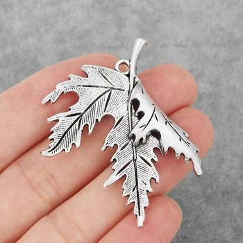 

10PCS Large Metal Maples Leaf Leaves Charms Pendants for Necklace Making Jewelry Findings 54.5x44mm