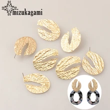 Zinc Alloy Golden Geometric Exaggerated Base Earrings Connectors Linkers 6pcs/lot For DIY Fashion Earrings Jewelry Accessories