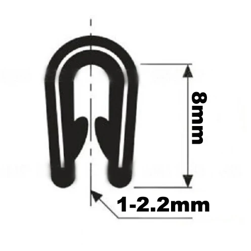 7 мм x 10 мм черный u-канал ПВХ край отделка уплотнение защитная полоса для металлических кромок, автомобилей, крышка, лодка, тяжелое оборудование