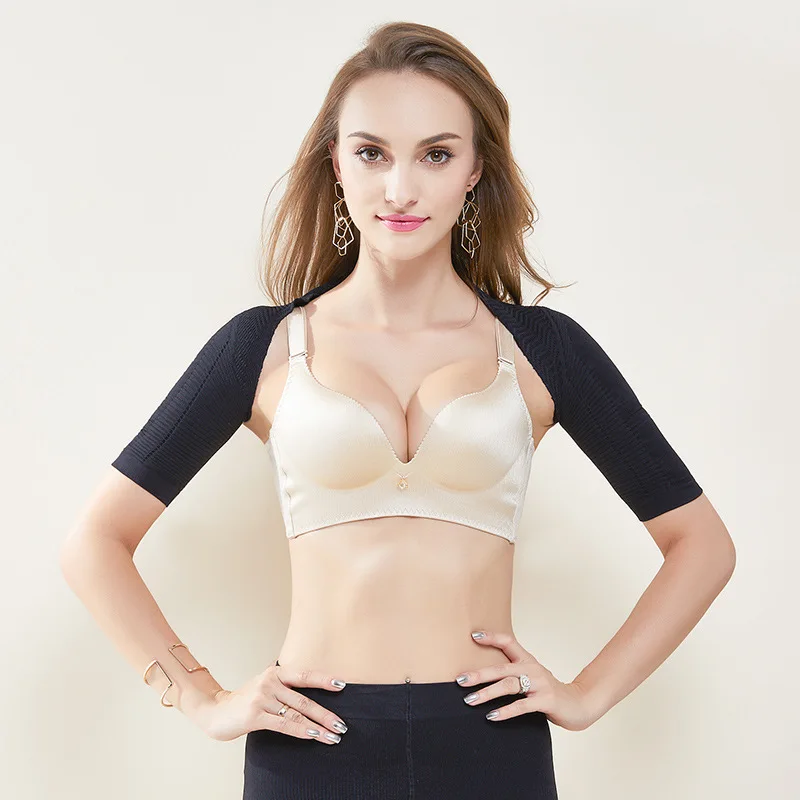 

Ladies Arm Set Massage Sleeves Humpback Posture Corrector Tight Back Beauty Shaping Short Sleeve Underwear Fat Burning T0539CMD
