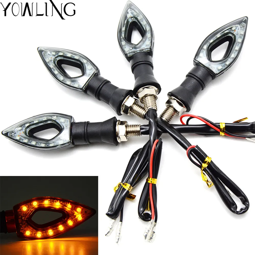 High Quality Amber Light Universal 12V LED Motorbike Lamp Super Bright Motorcycle Turn Signal Indicators Lights/Lamp 5 Colors