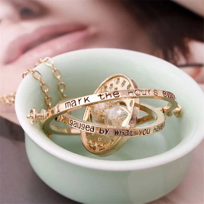 Ожерелье Гарри П, ожерелье с песочными часами, Гермиона Грейнджер, вращающиеся спицы, Новинка
