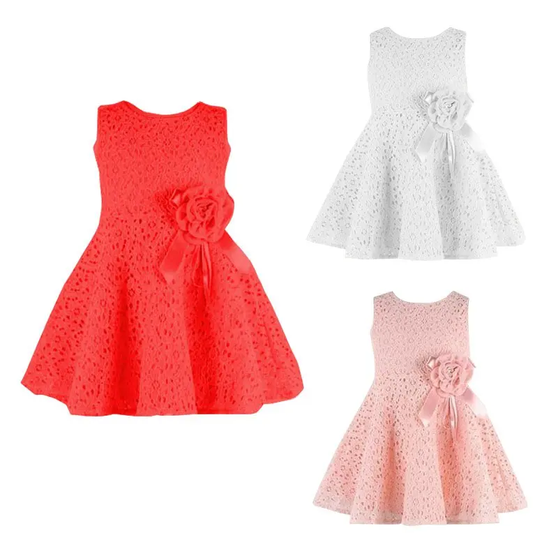 Kids Girls Flower Dresses Summer Toddler Baby Girls Lace Floral Dress