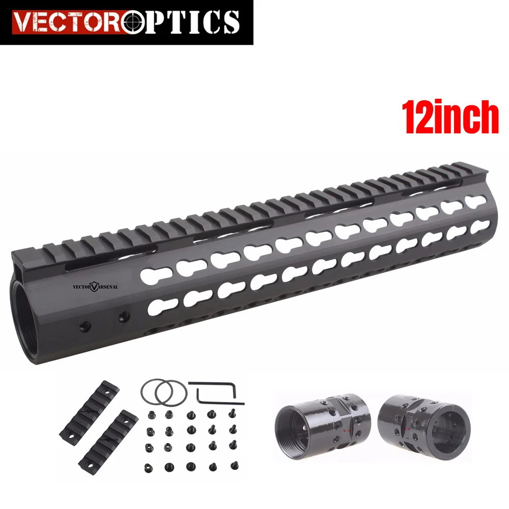 

Tactical .308 Slim Free Float KeyMod 12 Inch High Profile Handguard Picatinny Rail Mount Bracket Steel Barrel Nut fit AR10 308