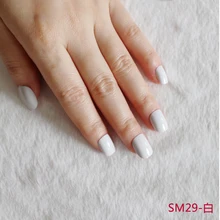 2017 fashion beautiful candy color Nail finished fake nails short Round head Round head 24pcs White F-W