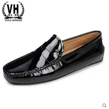 Весна г. Новые лакированные кожаные туфли мокасины для досуга, комплект ножного привода, Европейская обувь