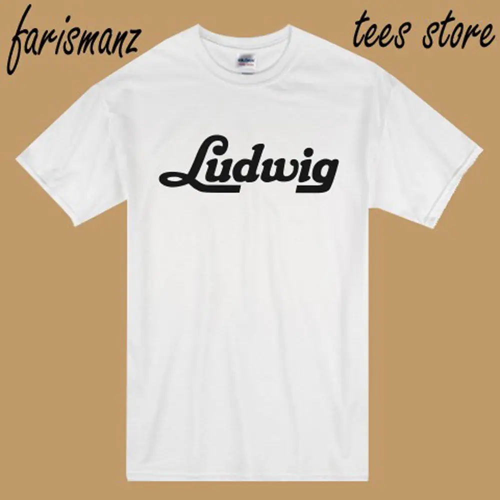 

New Ludwig Drums Music Logo Men's White T-Shirt Size S to 3XL custom printed tshirt, hip hop funny tee, mens tee shirts