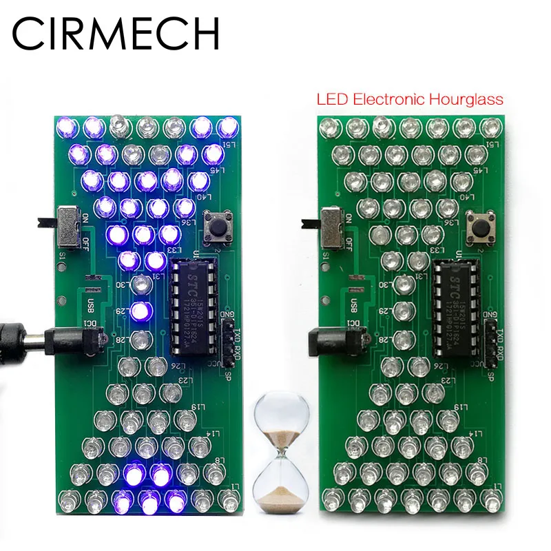 CIRMECH LED электронные песочные часы DIY Набор Забавный Электрический