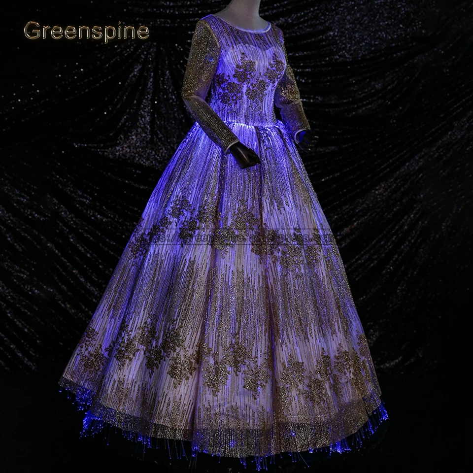 Светящееся оптоволоконное свадебное платье 2019 Robe BLANCHE Mariage на шнуровке