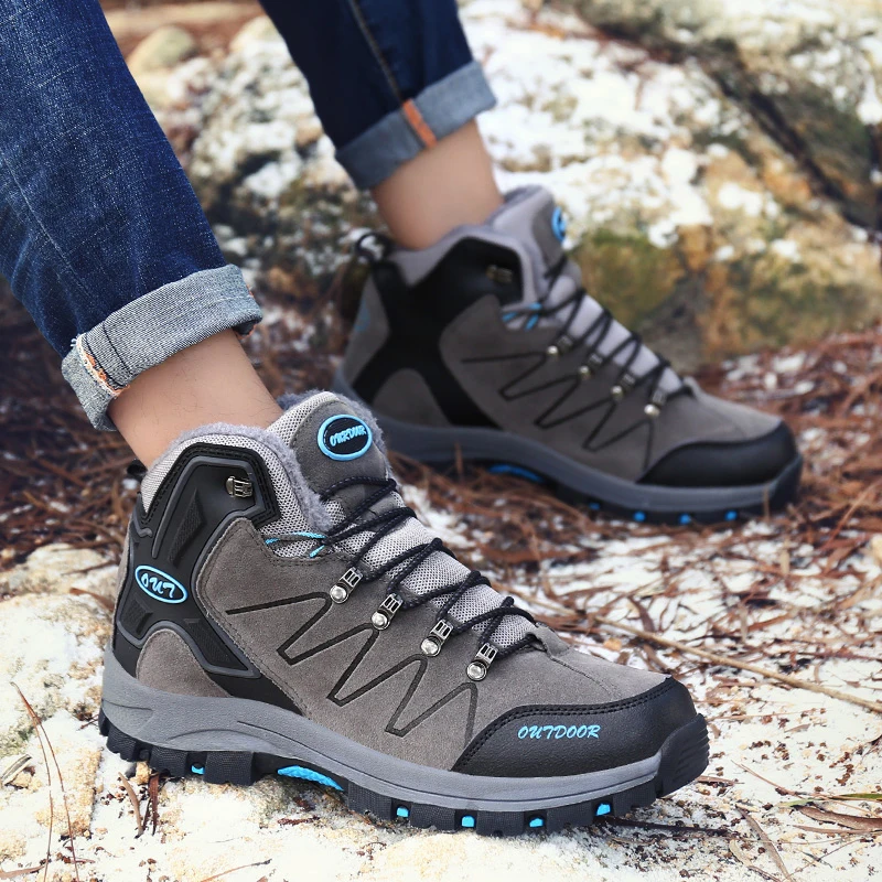 

male hiking shoes outdoor waterproof climbing mountain zapatillas trekking warm Winter Sneakers high quality Sapatos masculinos