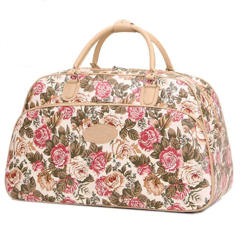 Women Fashion Luggage Handbag Large Capacity Floral Printing Female Travel Bag Tote Classic