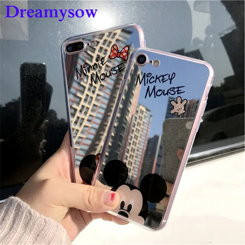 

Cute Mickey Mouse Soft TPU Case for iPhone Xs Max XR X 8 7 6 6S Plus Cartoon Minnie Mirror Silicone Cases for iPhone X 5 5S SE