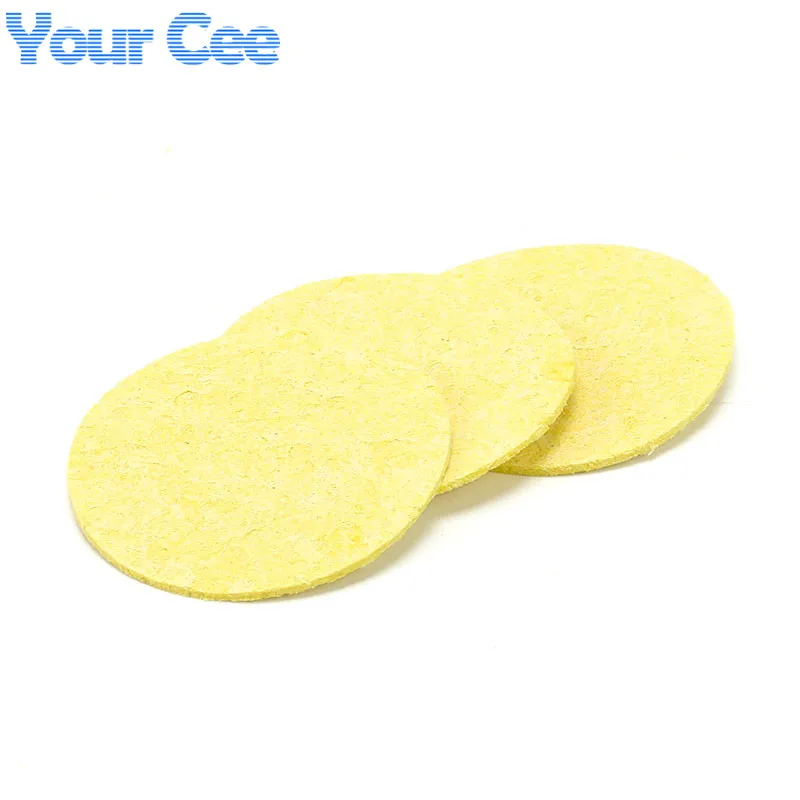 

10 pcs Yellow Diameter 5CM High Temperature Resistant Heatstable Soldering Iron Solder Tip Welding Cleaning Sponge Remove Tin