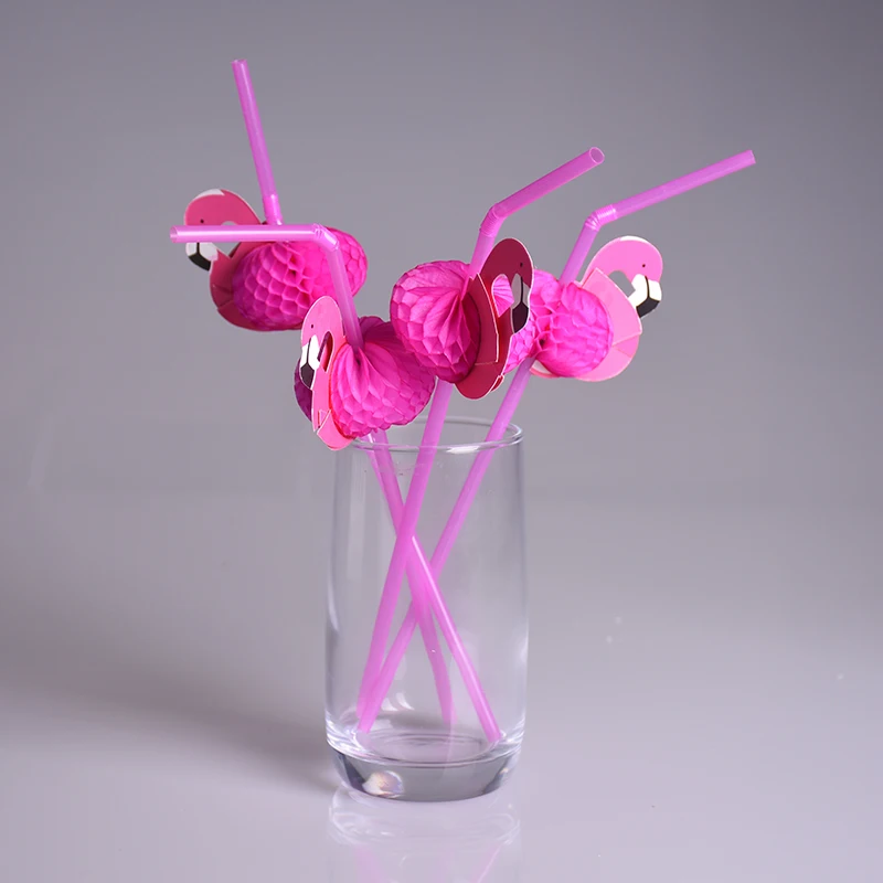 Flamingo en papel pajas Boda Cumpleaños Decoración tropical bebidas Tea Party D 
