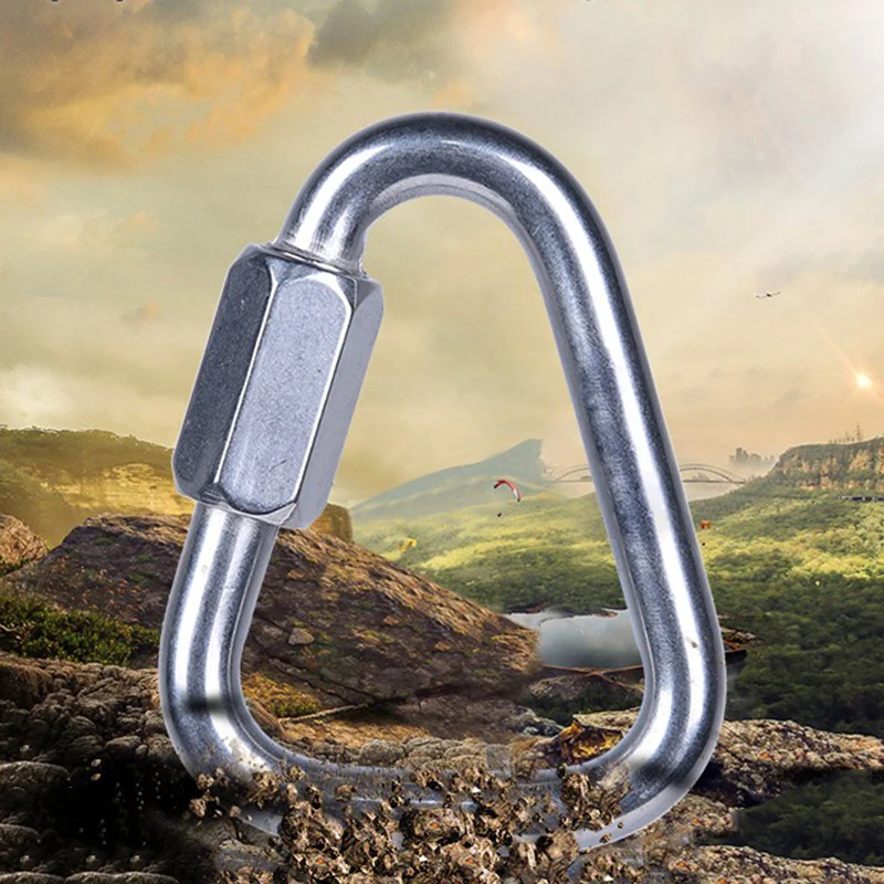 

Triangle Shape Mountain Rock Climbing Stainless Steel Screw Lock Carabiner