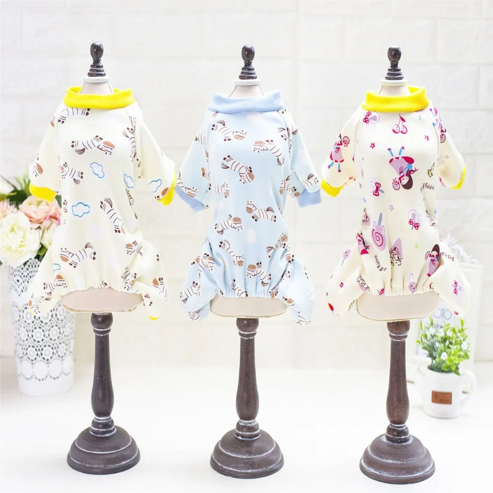 Cheap pet dog pajamas for puppies cotton jumpsuit for small dog