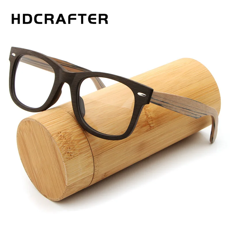 Оправы для очков HDCRAFTER деревянные простые очки близорукости оправа с прозрачными