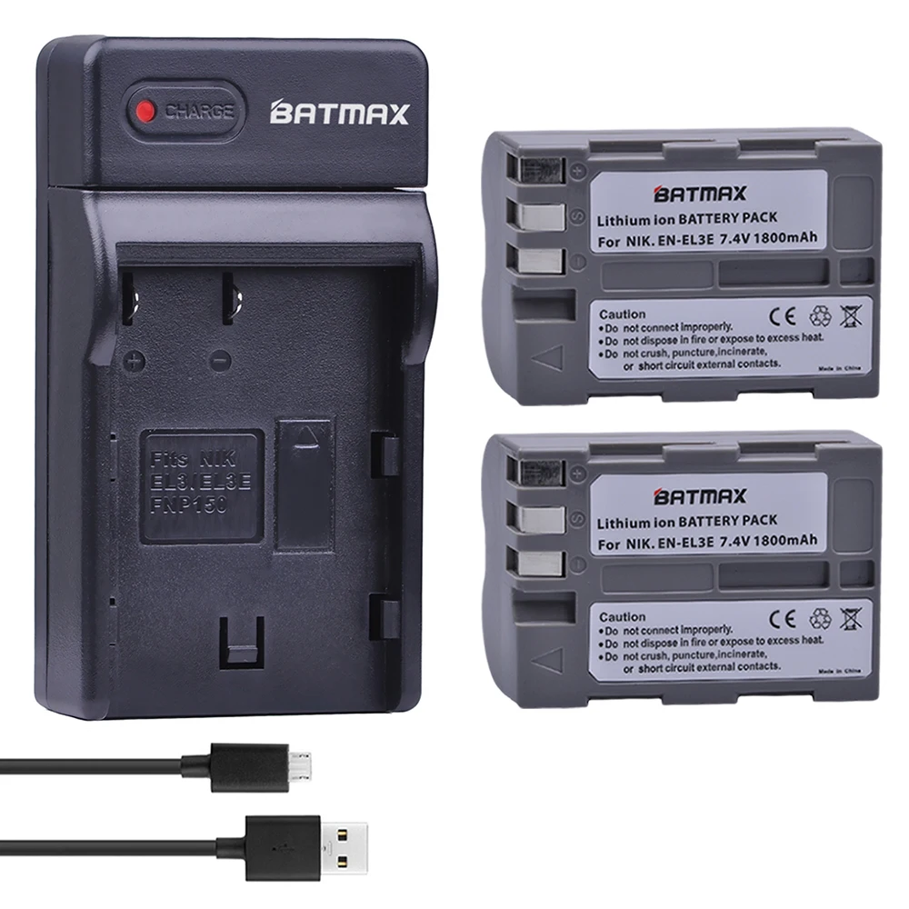 Аккумулятор и зарядное устройство USB для Nikon D300S D300 D100 D200 D700 D70S D80 D90 D50 1800 мАч 2