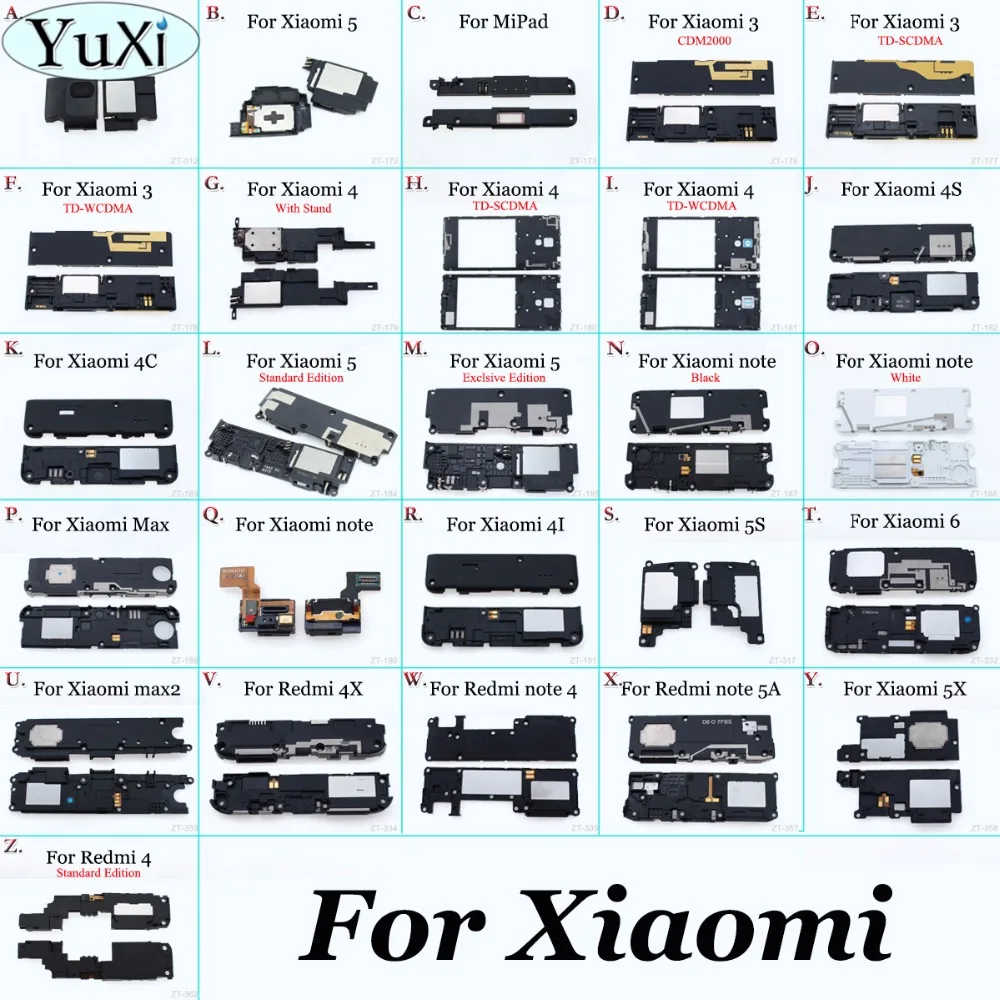 

YuXi For Xiaomi Mi 4 4C 4I 5S 6 Max 2 For Redmi Note 4 4X Note 5A Global Back Down Loud Speaker Loudspeaker Buzzer Ringer Parts