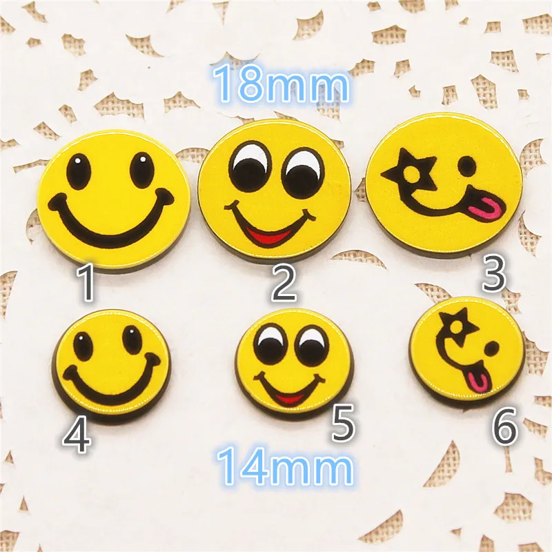 

20pcs/lot Cartoon Emoji Flatback Resin Kawaii Expression Face Planar Resin Craft for DIY Home Decoration Accessories